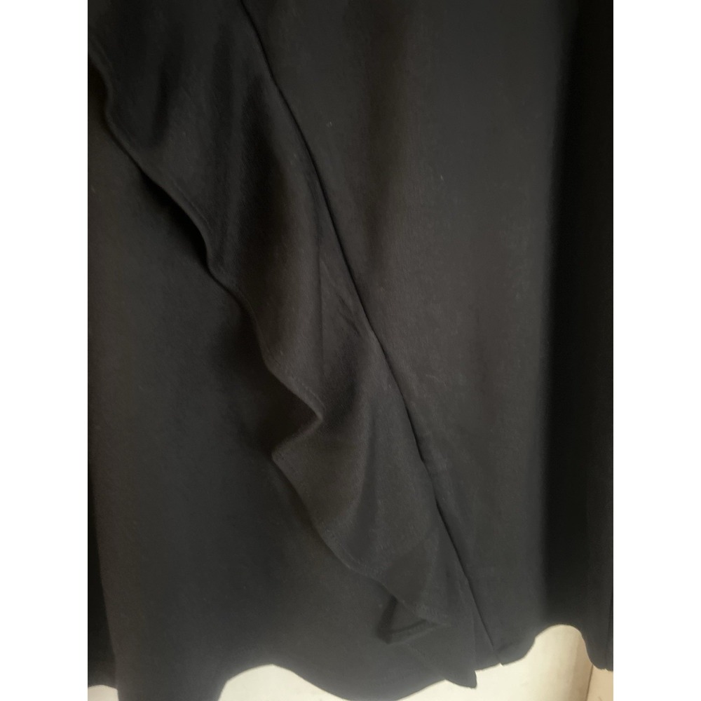 NWT Anne Klein Women's Black Ruffled Top Size M Long Sleeve - Picture 2 of 8